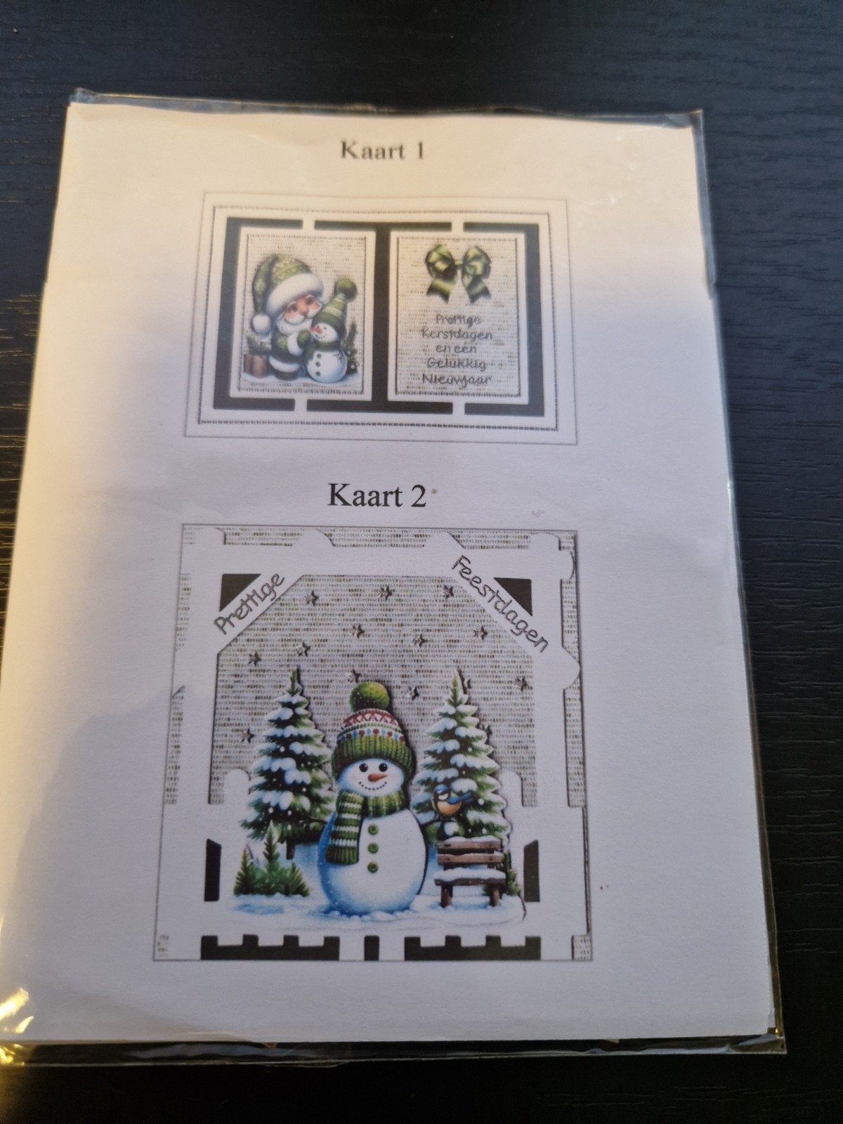 Kaartmaaksetje kerst sneeuwpop en kerstman, Ophalen of Verzenden, Nieuw, Kerst