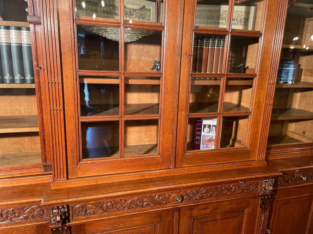 Monumentale boekenkast kast voor werkkamer kantoorkast, Antiek en Kunst, Ophalen