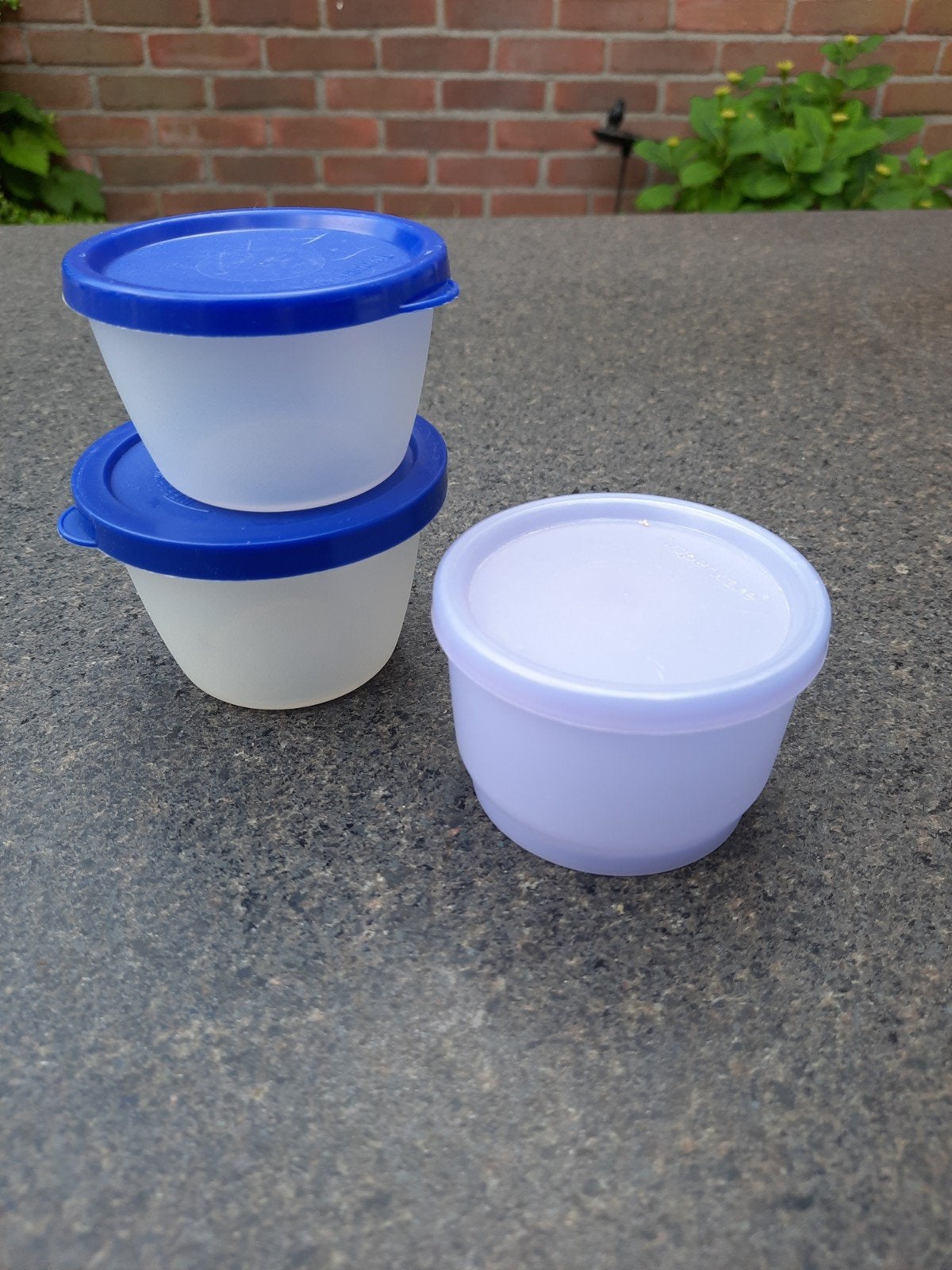 3 bakjes, Huis en Inrichting, Keuken | Tupperware, Zo goed als nieuw, Bak of Kom, Blauw, Wit, Ophalen of Verzenden