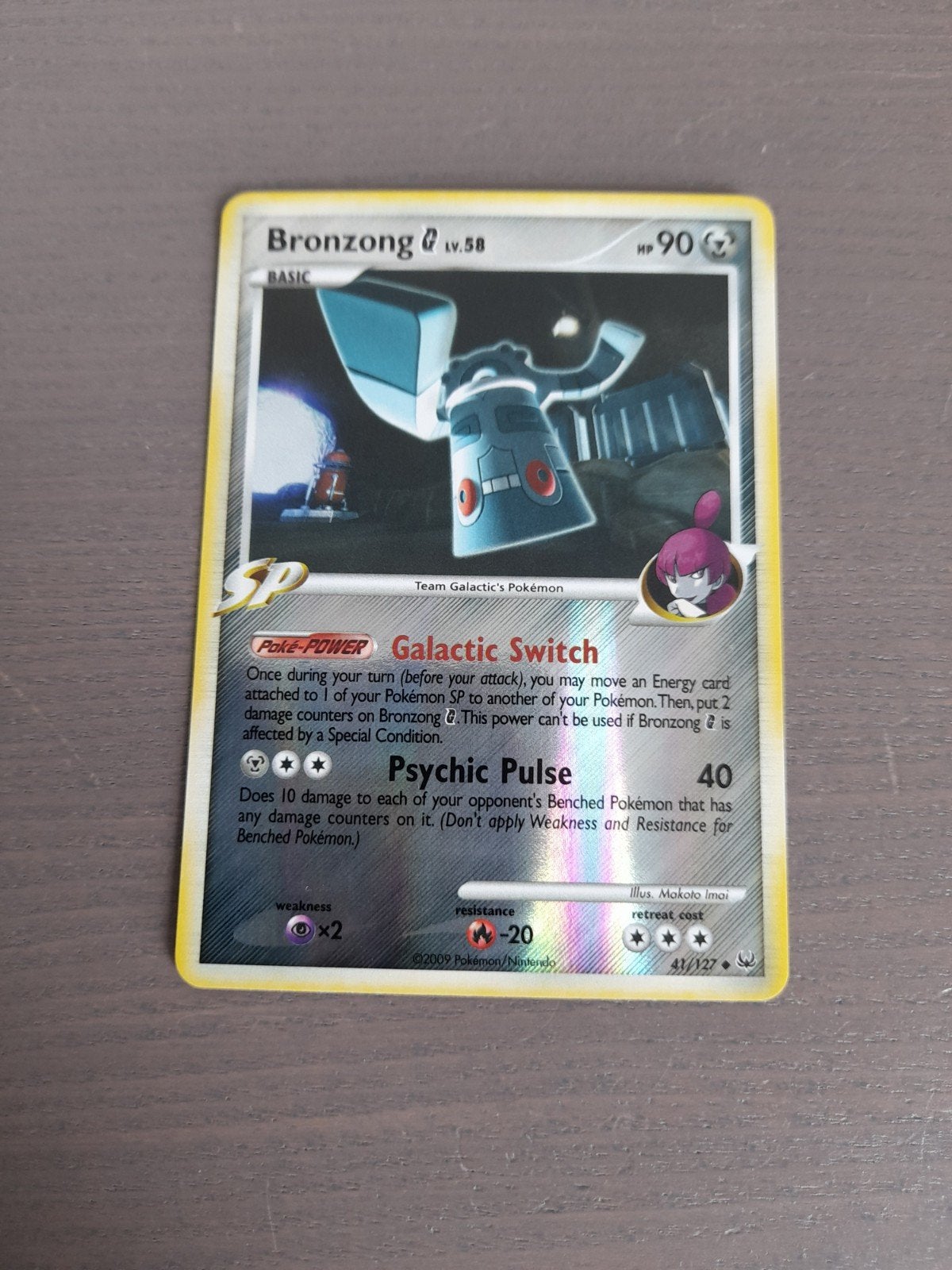 Platinum 41/127 bronzong reverse, Ophalen of Verzenden, Gebruikt, Losse kaart, Foil