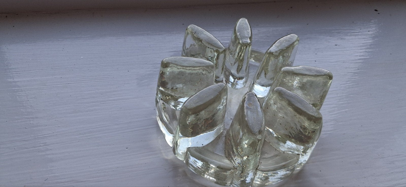 Retro Vintage Glazen Theelichthouder, Antiek en Kunst, Antiek | Glas en Kristal, Ophalen of Verzenden