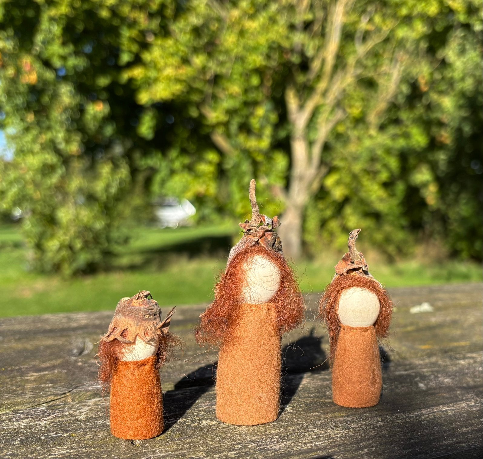 3 hazelnootpoppetjes herfstseizoentafel Waldorf, Ophalen of Verzenden, Nieuw, Figuurtje(s)