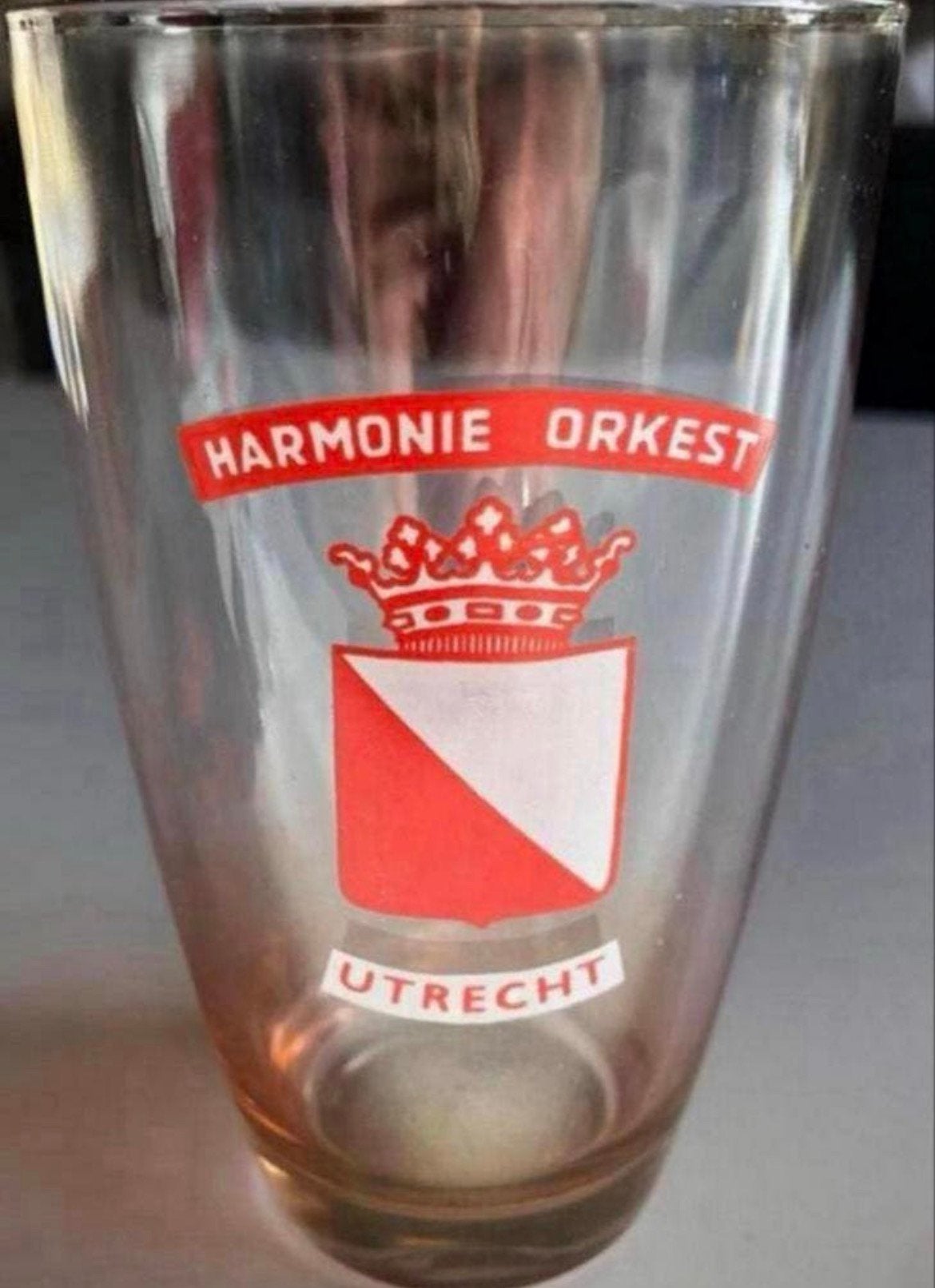 Vintage Harmonie Orkest Utrecht glas, Verzamelen, Ophalen of Verzenden, Zo goed als nieuw, Glas of Glazen, Overige merken