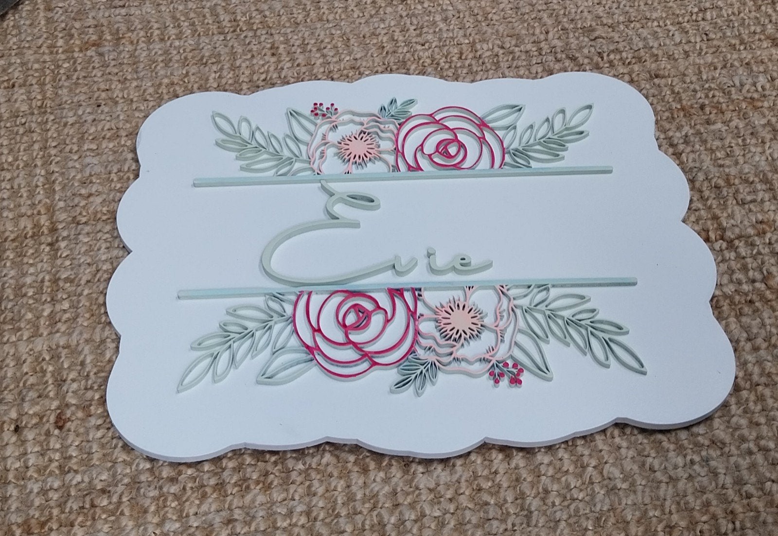 Decoratief houten naambord, kraamcadeau, naambord, Ophalen of Verzenden