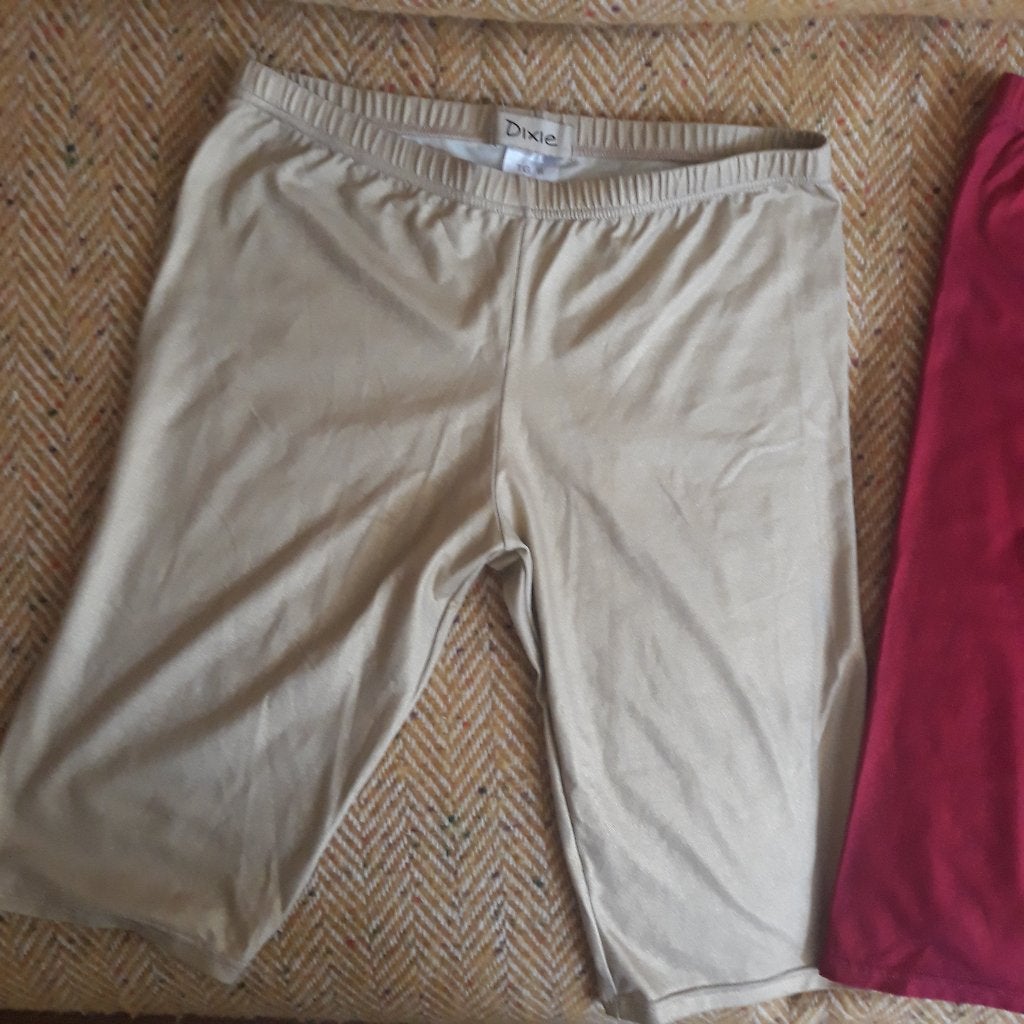 2x leggings - glitter - tot de knie, Kleding | Dames, Paars, Ophalen of Verzenden, Maat 36 (S), Fitness of Aerobics
