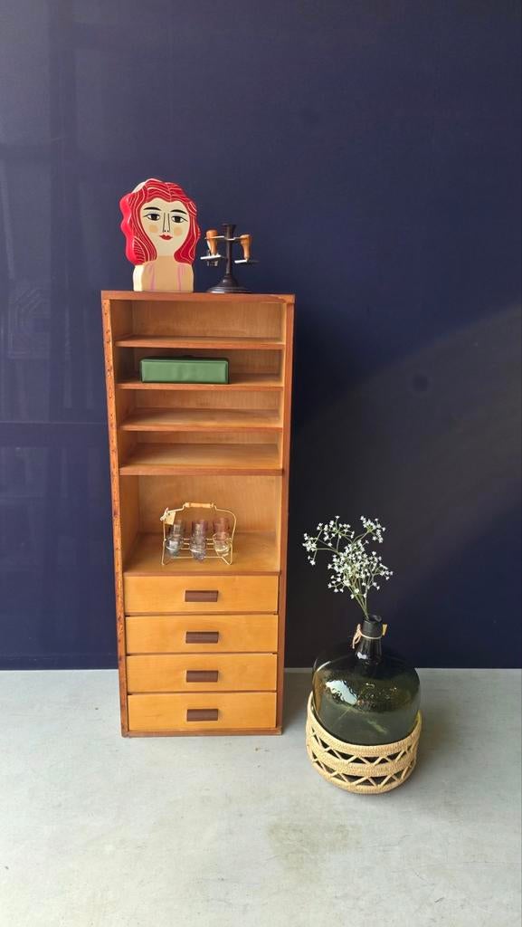 Vintage ladekastje, kastje met lades en vakken, organizer, Huis en Inrichting, Kasten | Ladekasten, Ophalen, Minder dan 50 cm