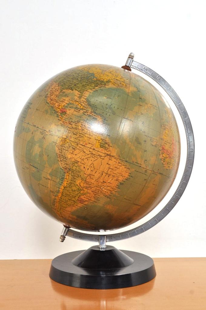 Vintage wereldbol Räths globe bakeliet jaren 60, Ophalen of Verzenden, Gebruikt