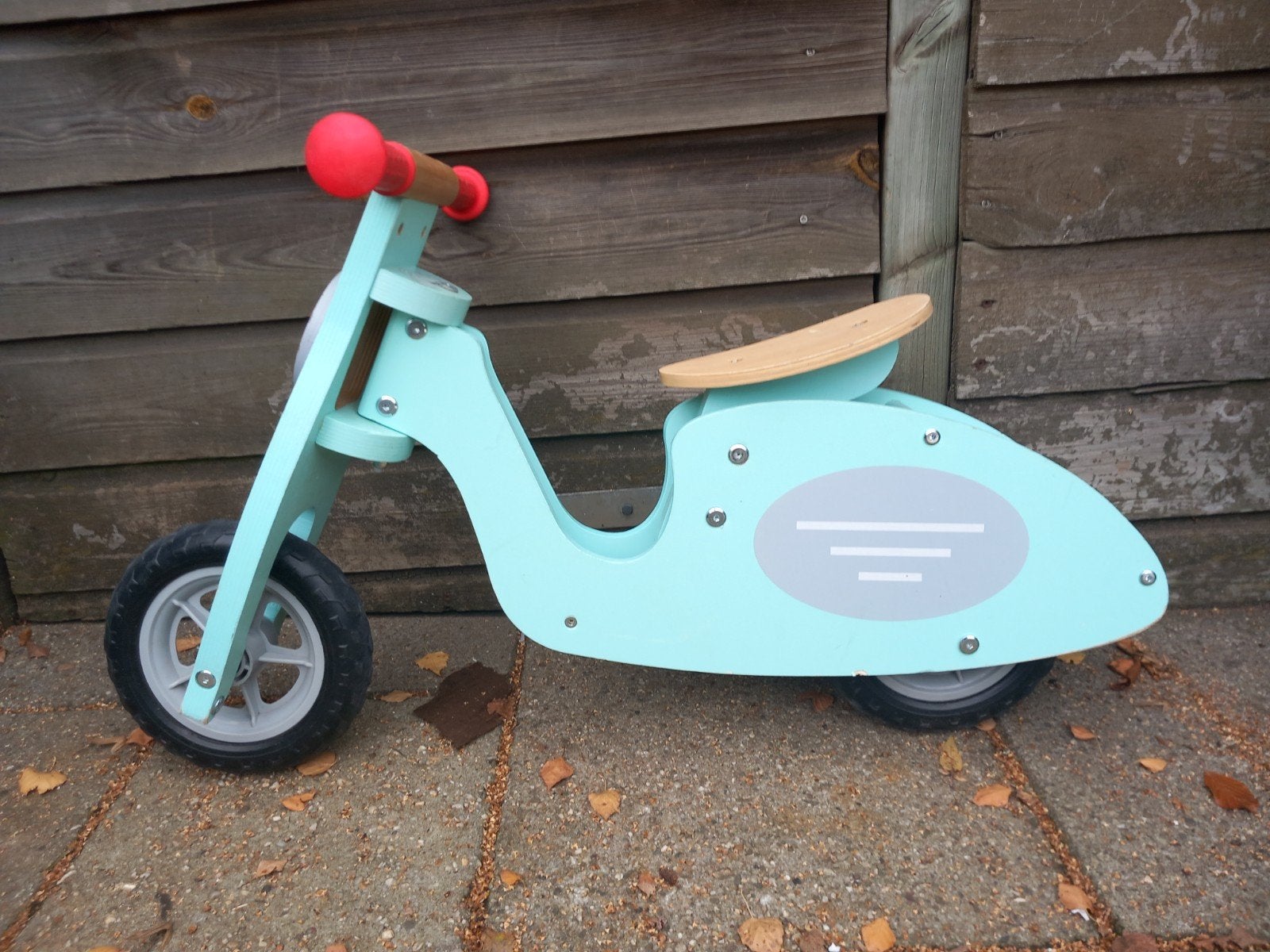 vrolijke retrolook houten loopfiets, Ophalen, Gebruikt, Loopfiets