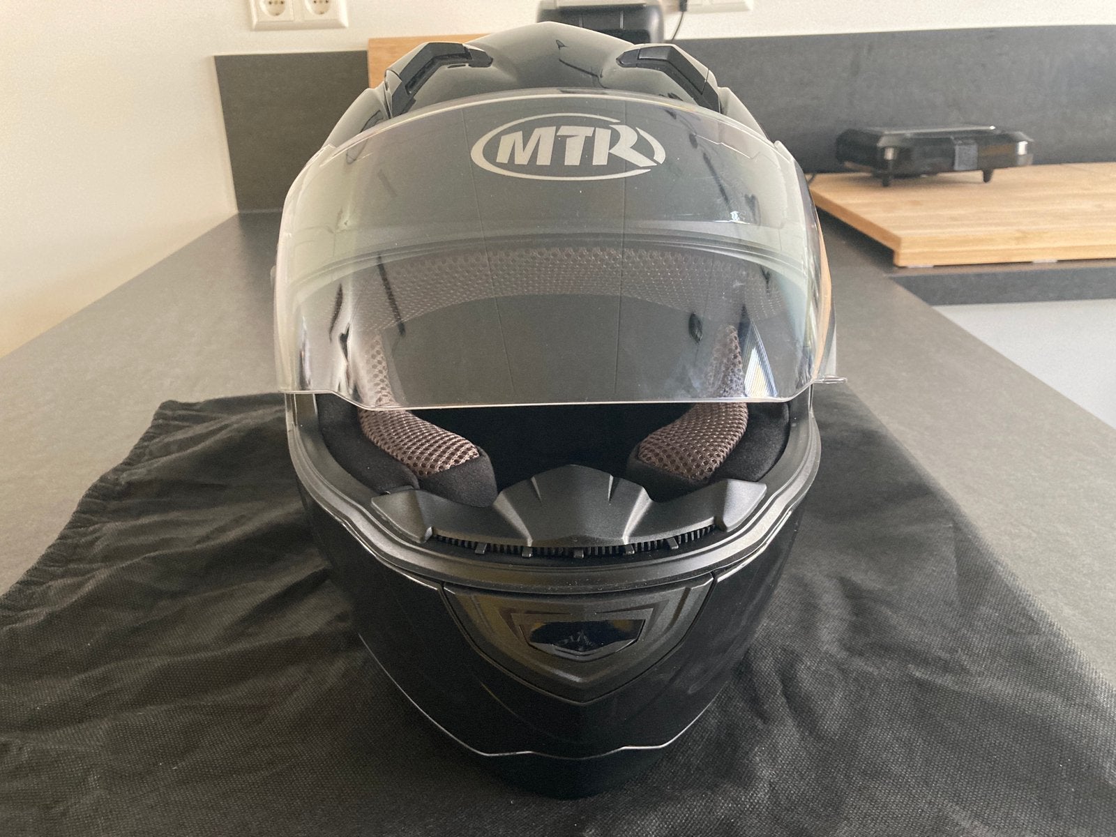 Mtr intergraal helm motor brommer xs 54 cm zwart, Overige merken, XS, Ophalen of Verzenden, Integraalhelm