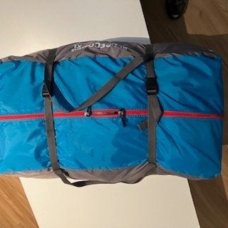 Opblaasbare 4 persoons tent, Caravans en Kamperen, Tenten, Ophalen, Gebruikt, Tot en met 4