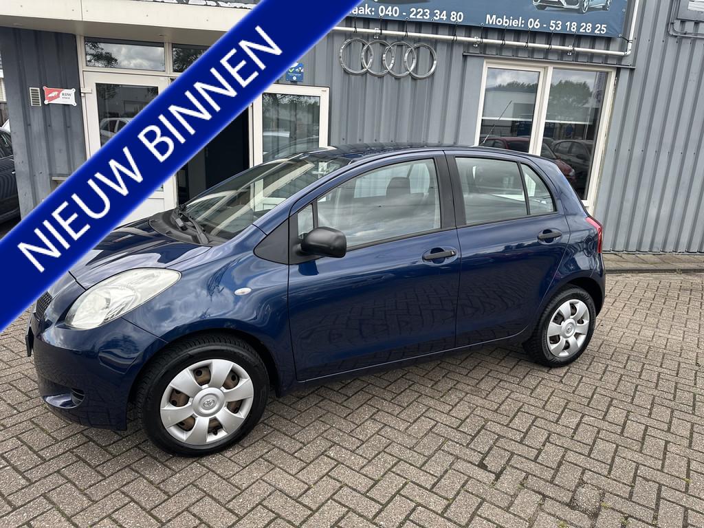 Toyota Yaris 1.3 VVTi Sol (bj 2008), Auto's, Stof, Zwart, 4 cilinders, Blauw