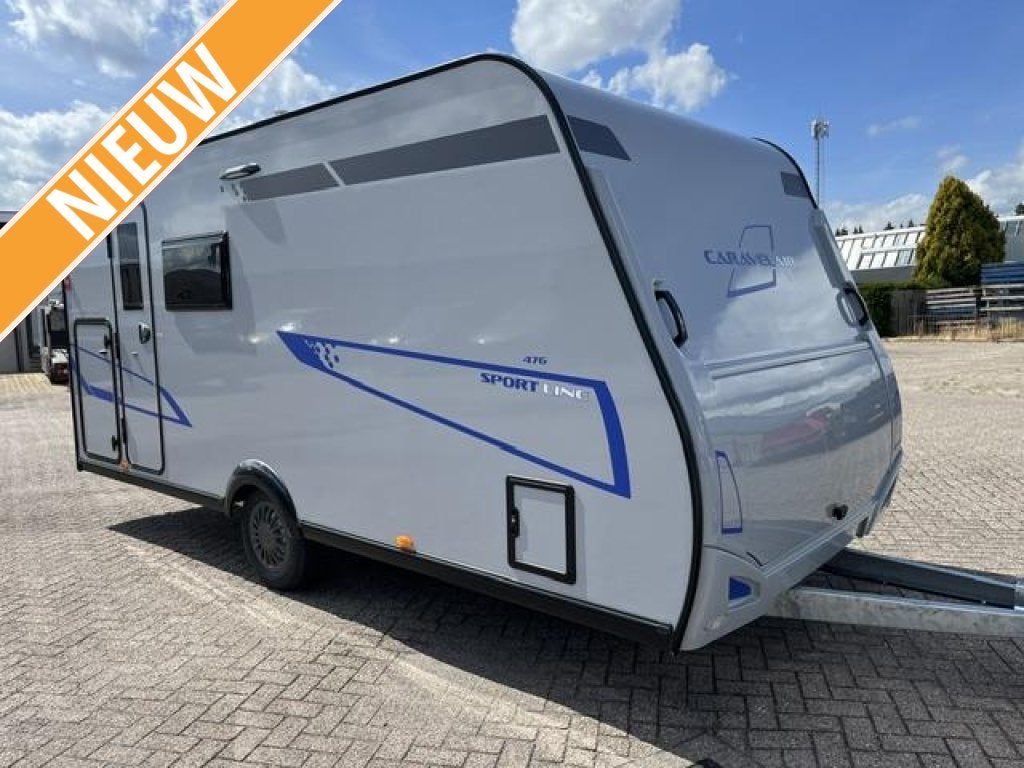 Caravelair Sport Line 476 2026 Nu met 2500 euro korting, Dwars-stapelbed, Bedrijf, Reservewiel, 4 tot 5 meter
