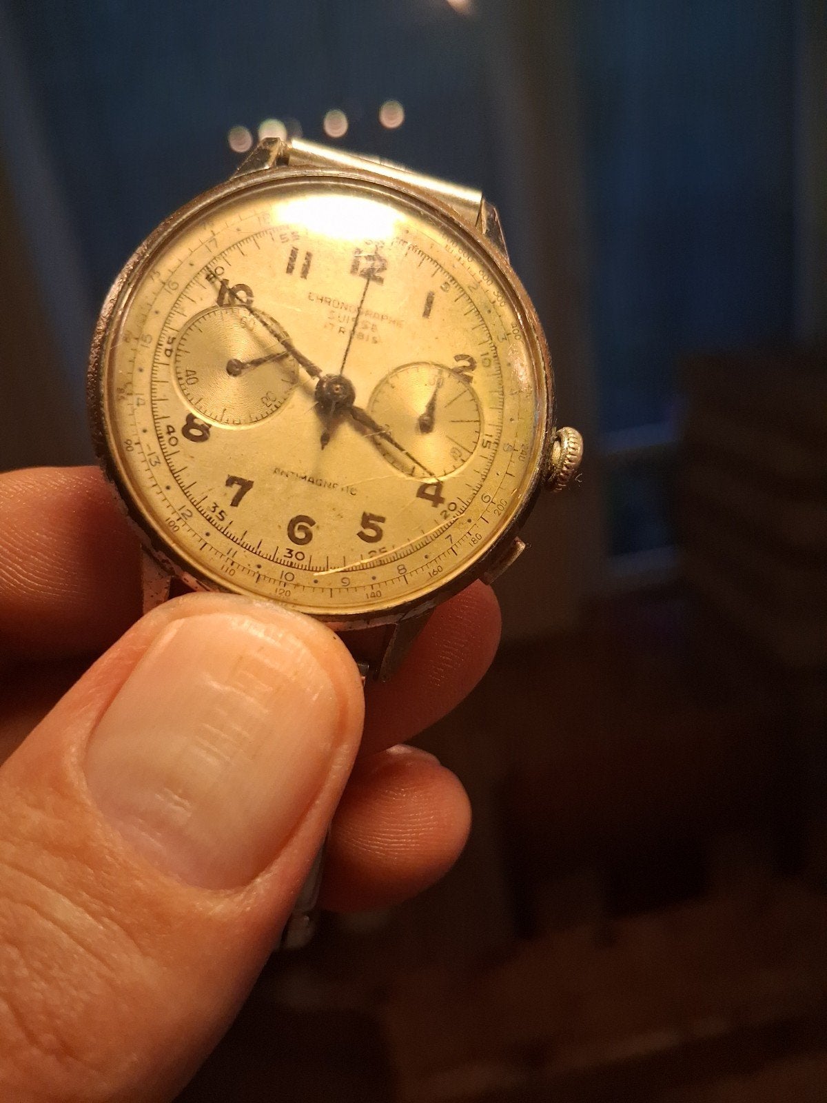 Vintage Chronographe Suisse Polshorloge - Jaren '50, Overige merken, Staal, Met bandje, Polshorloge