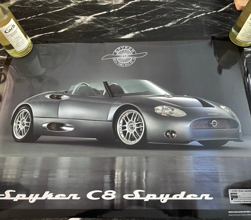 Spyker C8 Poster en pin, Ophalen, Nieuw, Overige merken