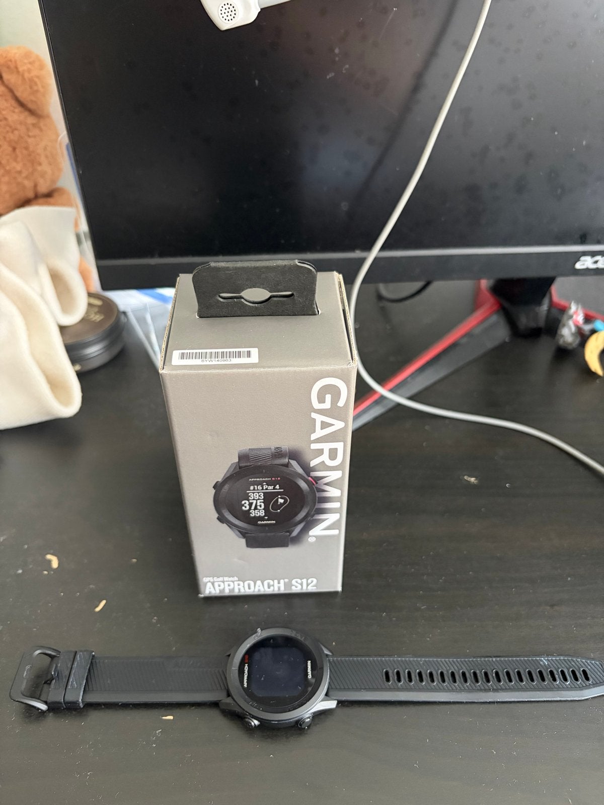 Garmin Approach S12 GPS Golfhorloge - Zwart, Ophalen, Afstand, Zwart, Zo goed als nieuw