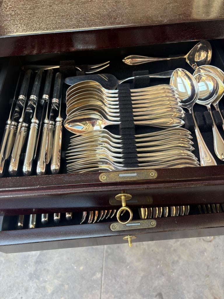 Luxe Robbe & Berking bestekset  in cassette, Ophalen of Verzenden, Zo goed als nieuw, Porselein, Overige stijlen