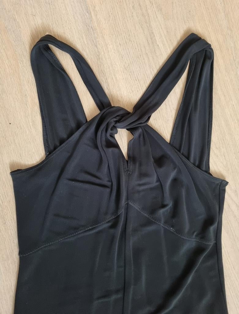 Zwarte jurk met mooie hals " Just B", Zwart, Ophalen of Verzenden, Just B, Maat 36 (S)