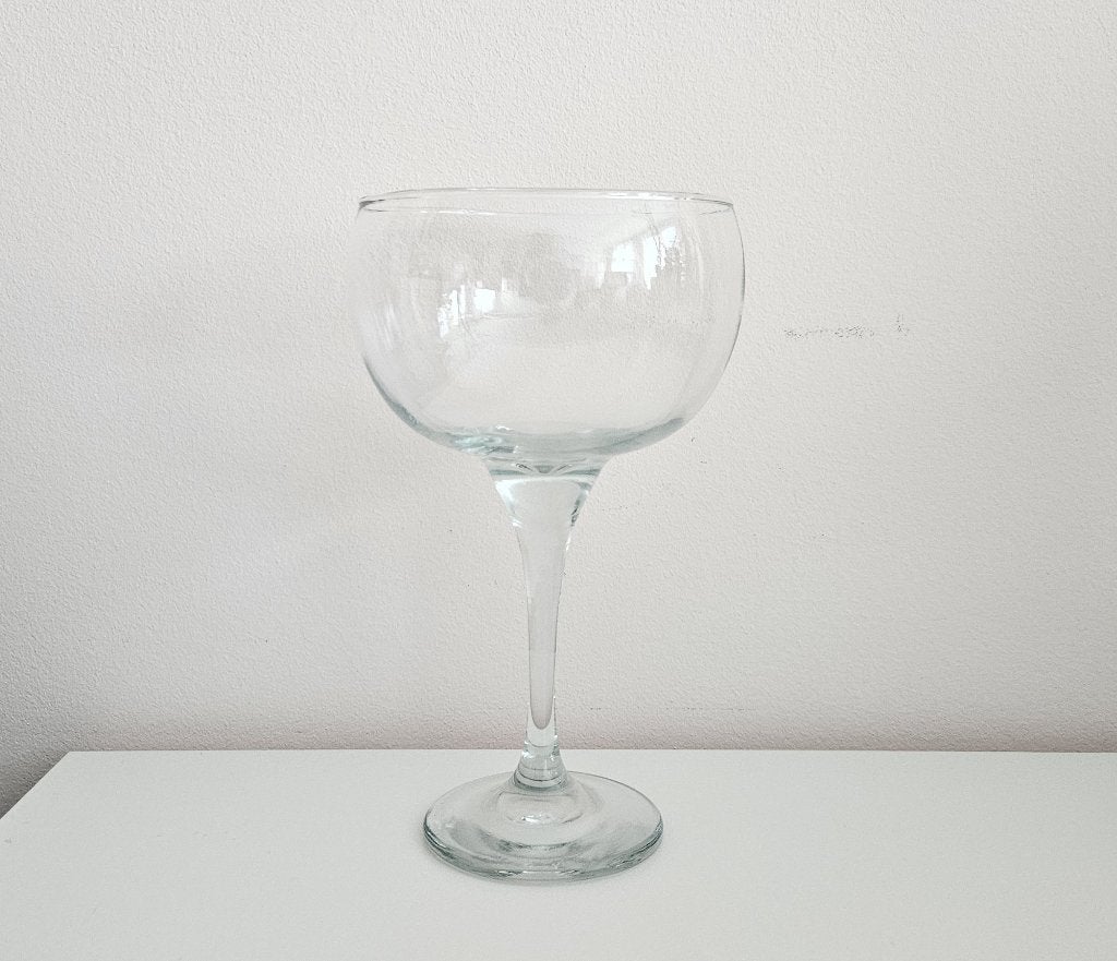 Grote glazen vaas / coupe / windlicht / schaal op voet 26 cm, 26 cm, Op voet, Transparant, Ophalen of Verzenden