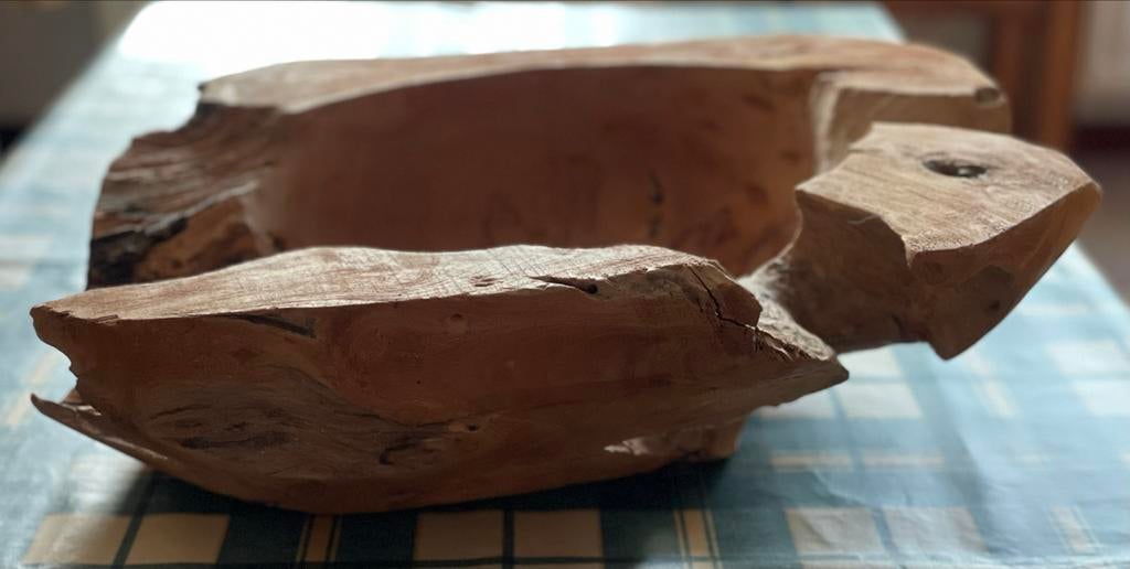 Houten schaal van een boomstronk, Huis en Inrichting, Ophalen, Overige vormen, Hout, Schaal