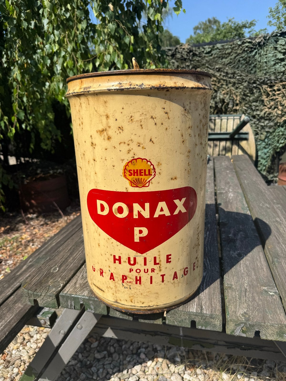 Vintage Shell Donax P Olievat 25L - Decoratie, Ophalen of Verzenden