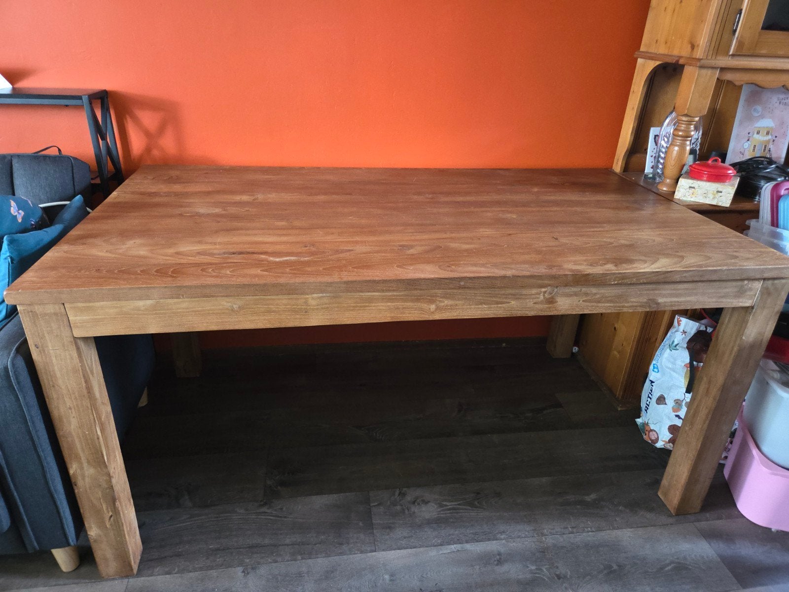 Teakhouten tafel 90x161x79 cm, Ophalen, Gebruikt, Teakhout, 50 tot 100 cm