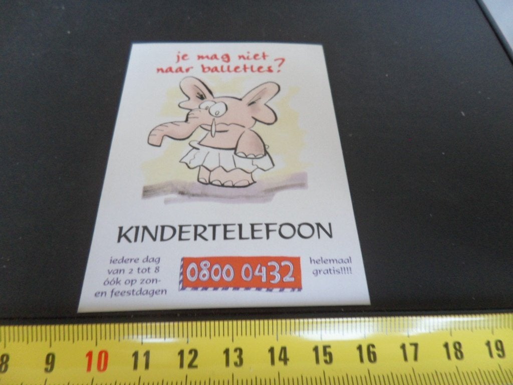 sticker kindertelefoon je mag niet naar balletles strip olif, Ophalen of Verzenden, Zo goed als nieuw