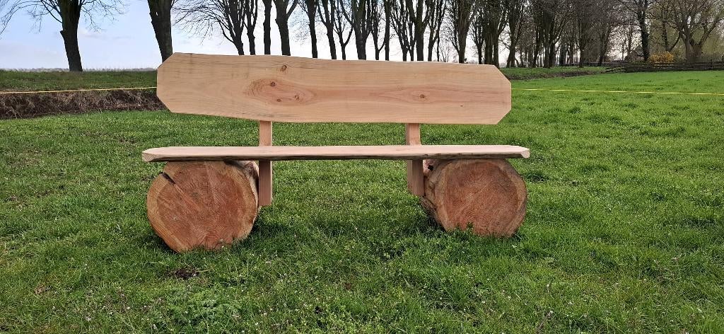 Tuinbank boomstam schaaldelen - op maat gemaakt!, Tuin en Terras, Tuinbanken, Ophalen, Nieuw, Hout