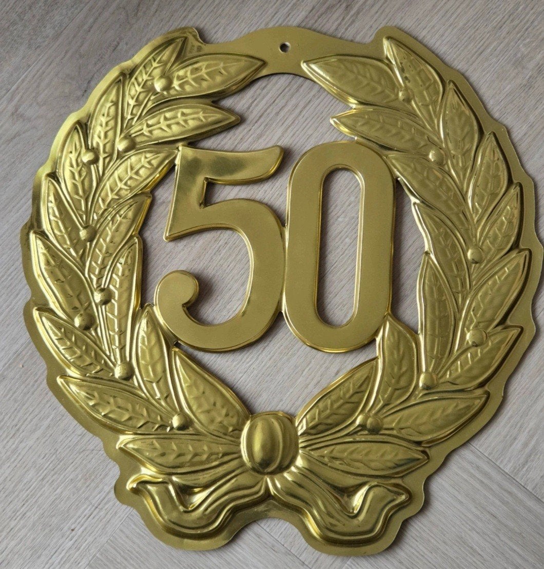 Huldebord 50 jaar, Ophalen of Verzenden, Zo goed als nieuw, Versiering, Abraham of Sarah