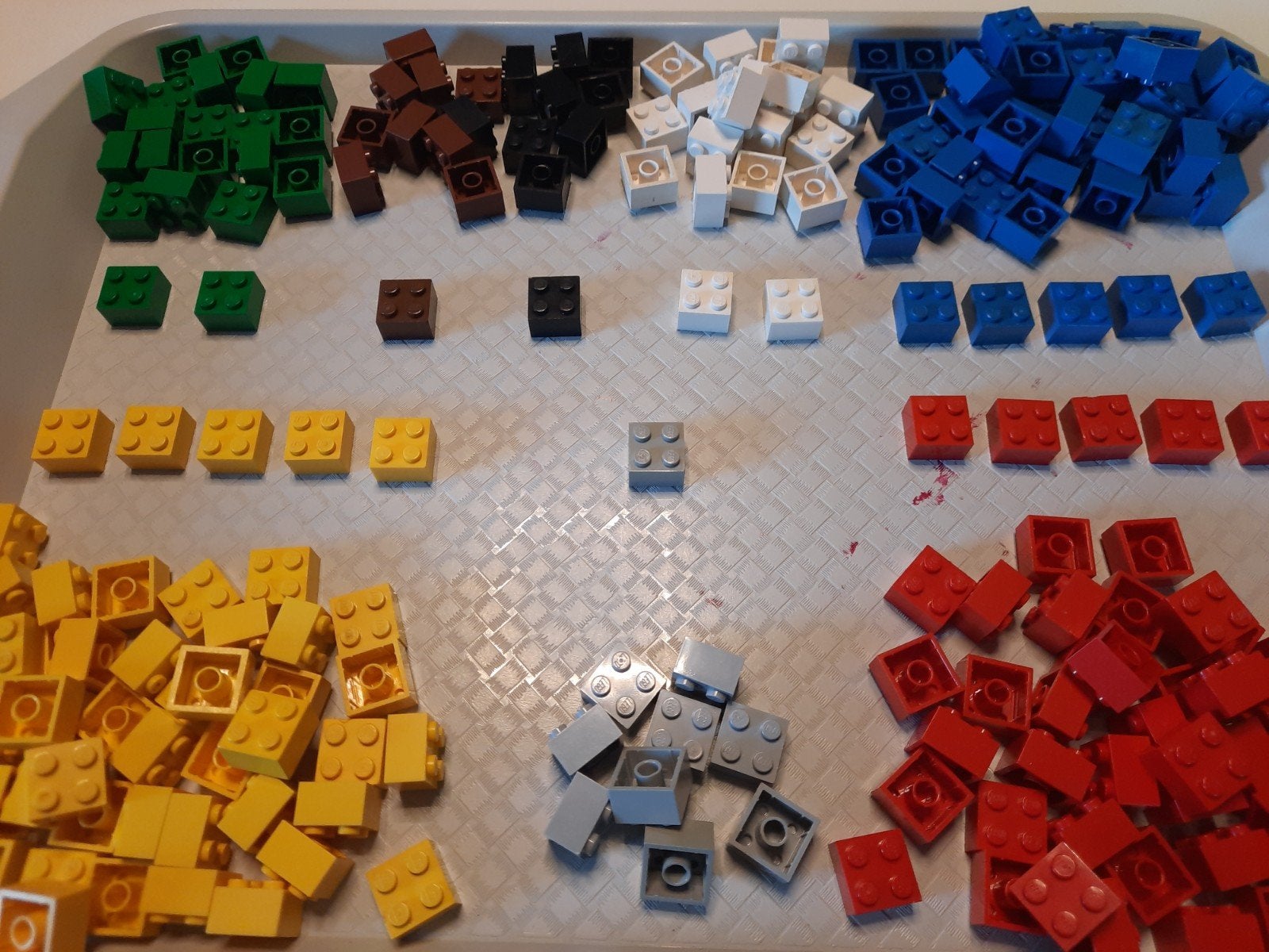 lego basis blokjes 2x2. 220 stuks., Verzenden, Gebruikt