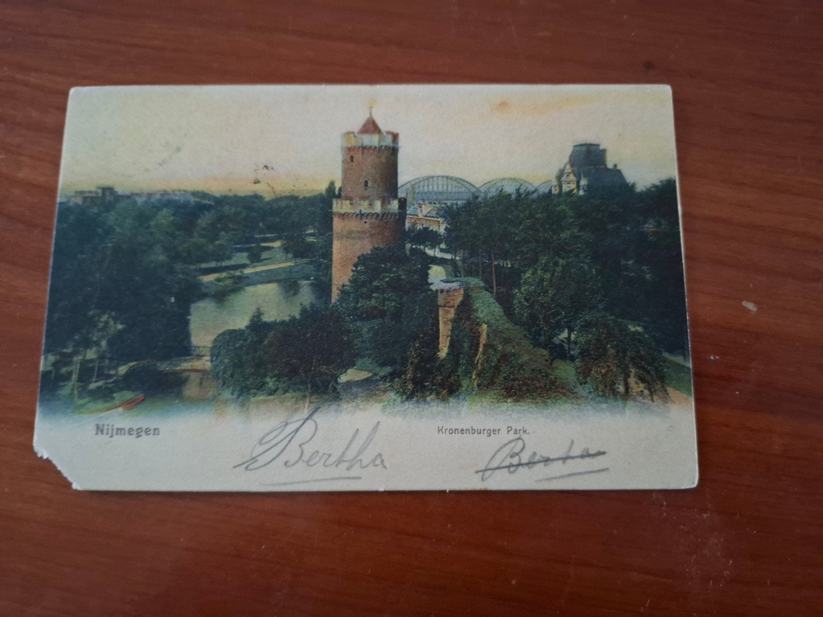 Oude ansichtkaart Nijmegen Kronenburger Park 1902, Ophalen of Verzenden, Voor 1920, Gelopen, Gelderland