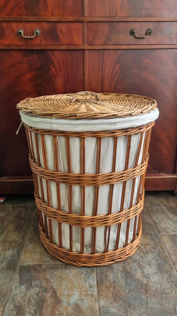 Rieten (vintage) wasmand, Ophalen, Zo goed als nieuw