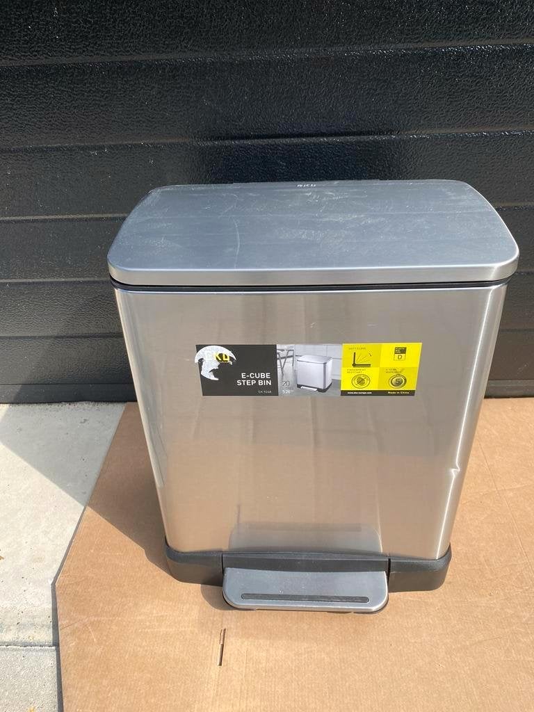 EKO E-Cube Pedaalemmer 20 l Mat RVS nieuw, Huis en Inrichting, Met pedaal, Nieuw, Ophalen of Verzenden, 20 tot 30 liter