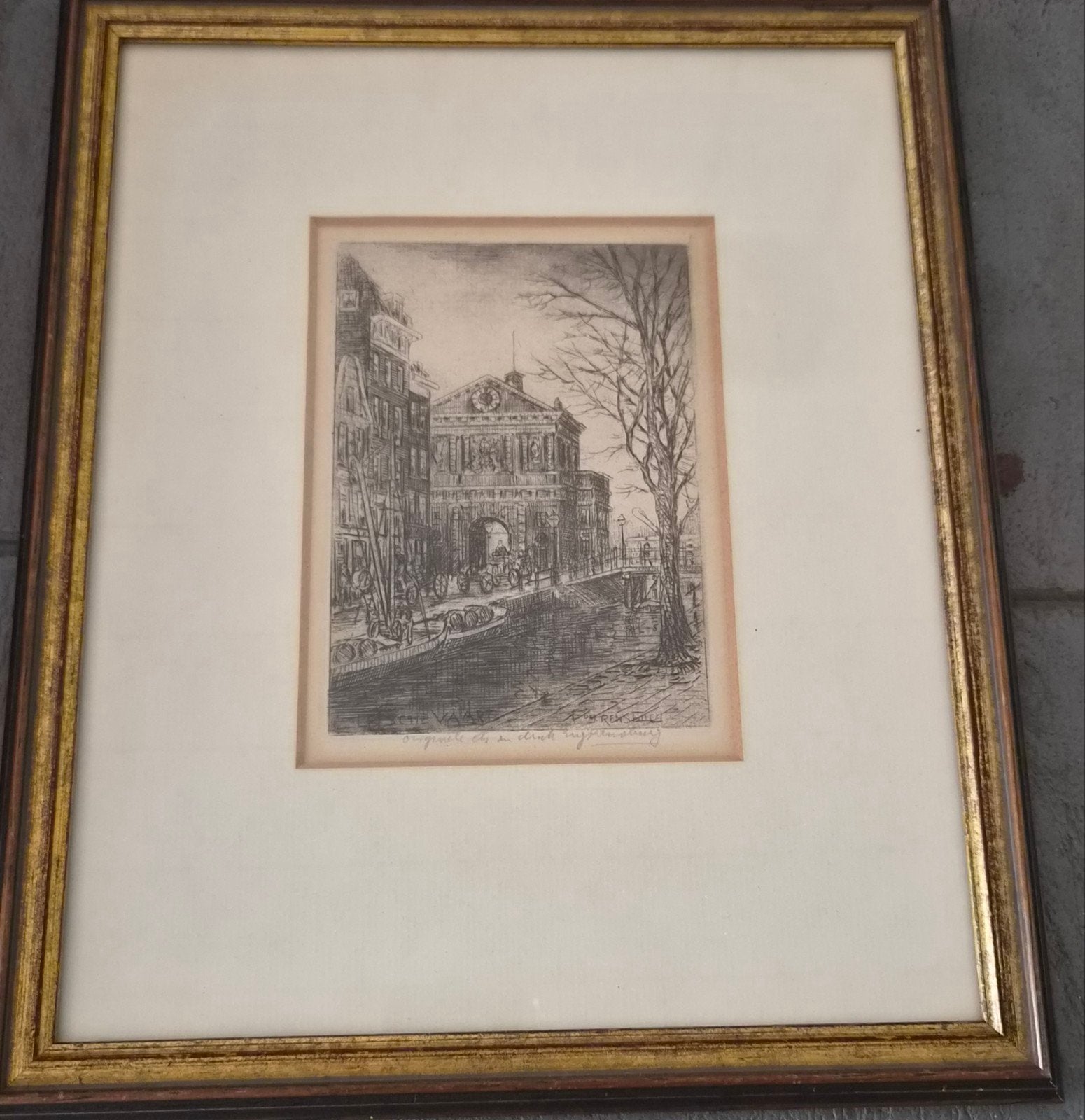 Originele ets van Eugène Rensburg, Antiek en Kunst, Kunst | Etsen en Gravures, Ophalen