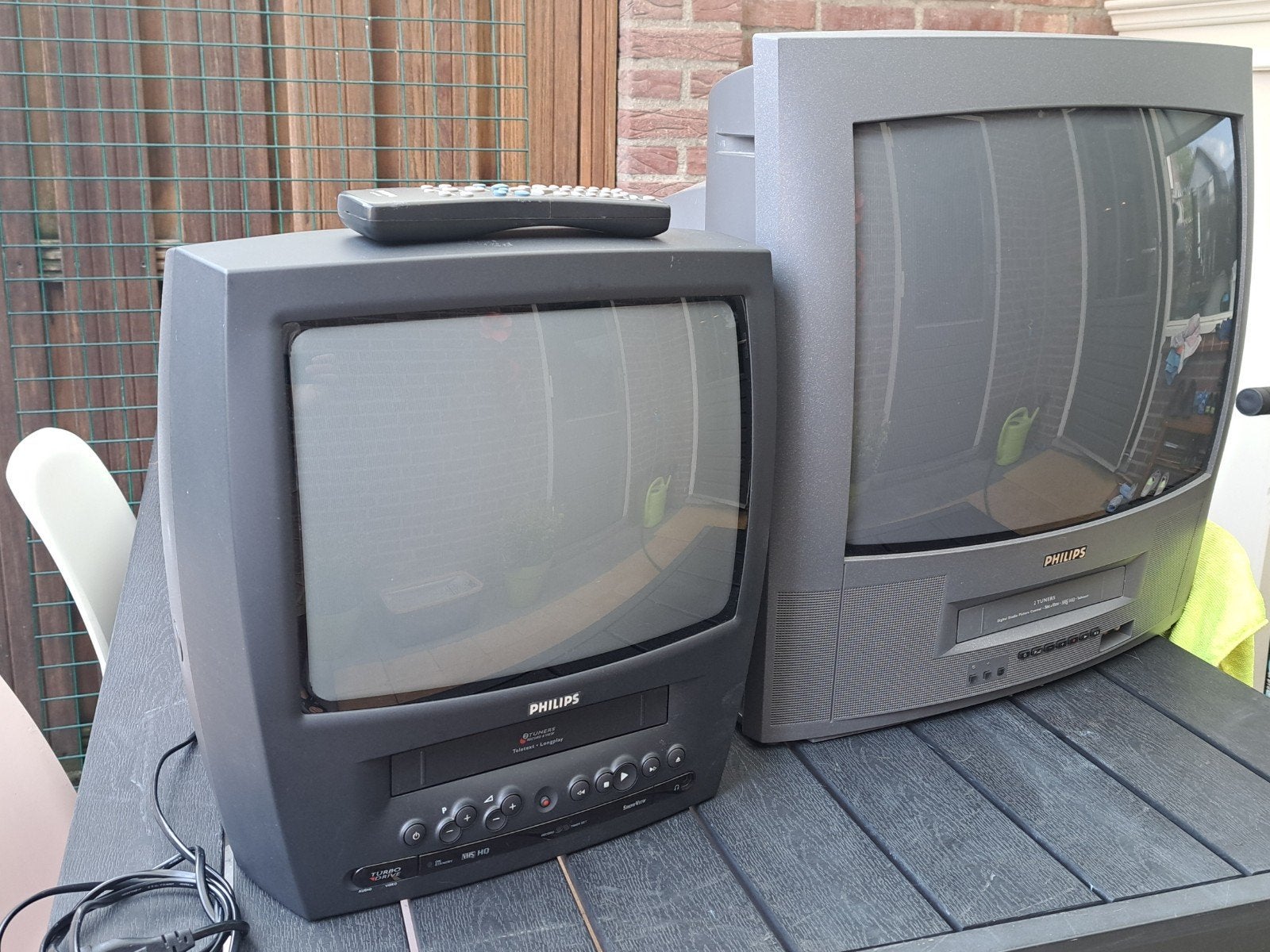 2x Philips crt combo, Audio, Tv en Foto, Ophalen, Niet werkend, Philips