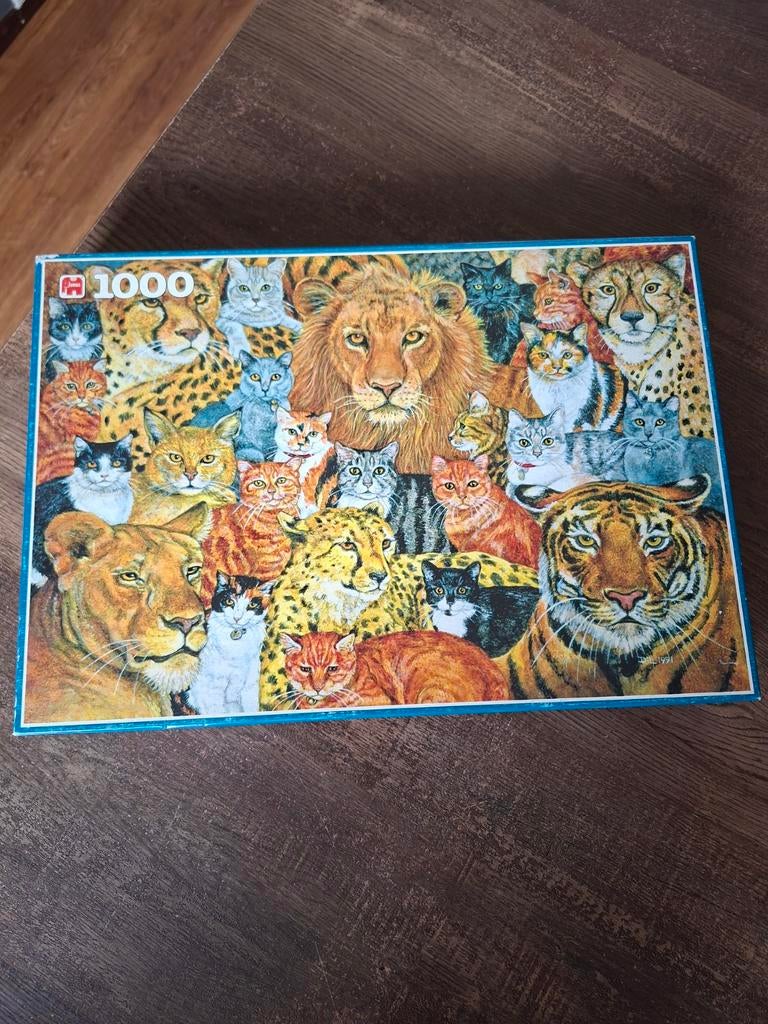 Jumbo puzzel 1000 stukjes: Wilde katten en leeuwen, Ophalen of Verzenden, 500 t/m 1500 stukjes, Zo goed als nieuw, Legpuzzel