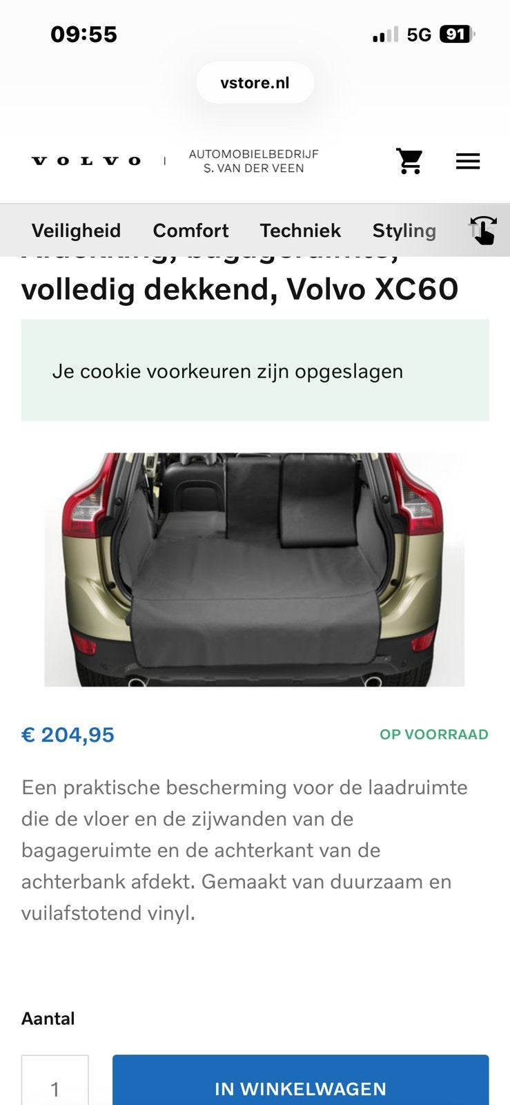Volvo xc60 kofferbak bescherming, Ophalen, Zo goed als nieuw