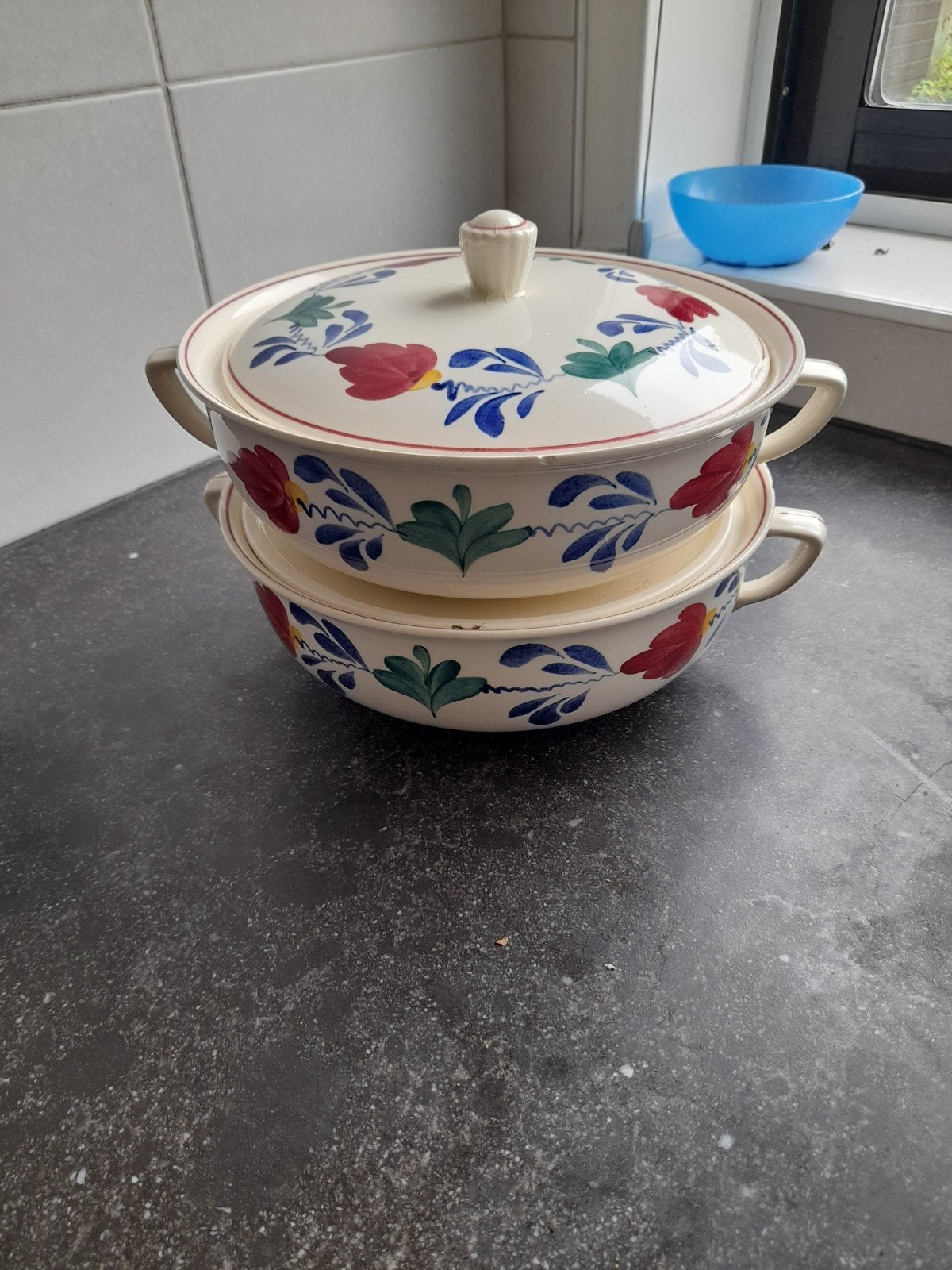 boerennnnn Vintage Petrus Regout Maastricht soepterrines (2, Ophalen of Verzenden