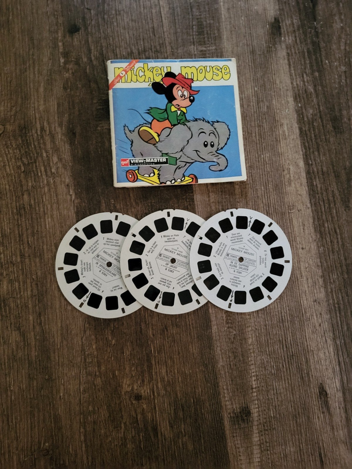 Vintage Mickey Mouse View-Master met 3 schijven, Ophalen of Verzenden