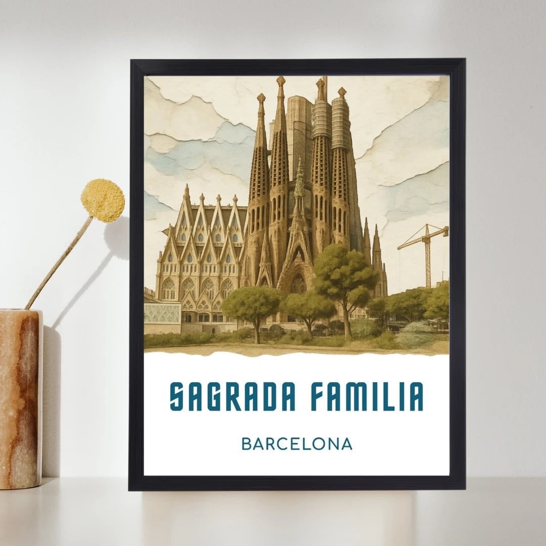 Sagrada Família Wanddecoratie A4 | Barcelona Poster | Gaudí, Ophalen of Verzenden