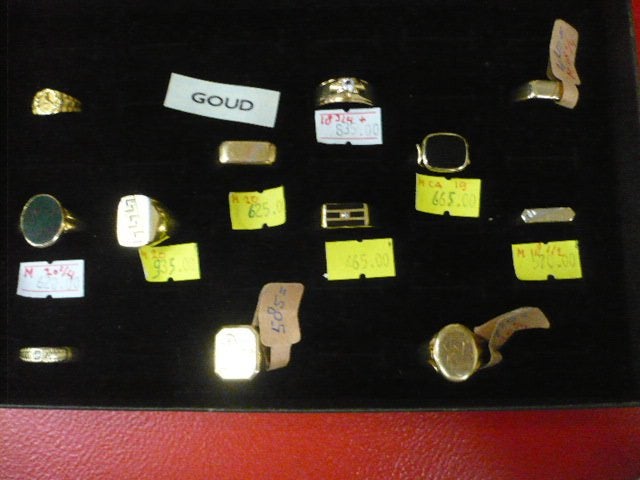 aanbieding heren ringen nieuw en oud diverse maaten prijzen, Gebruikt, Overige kleuren, 19 tot 20, Heer