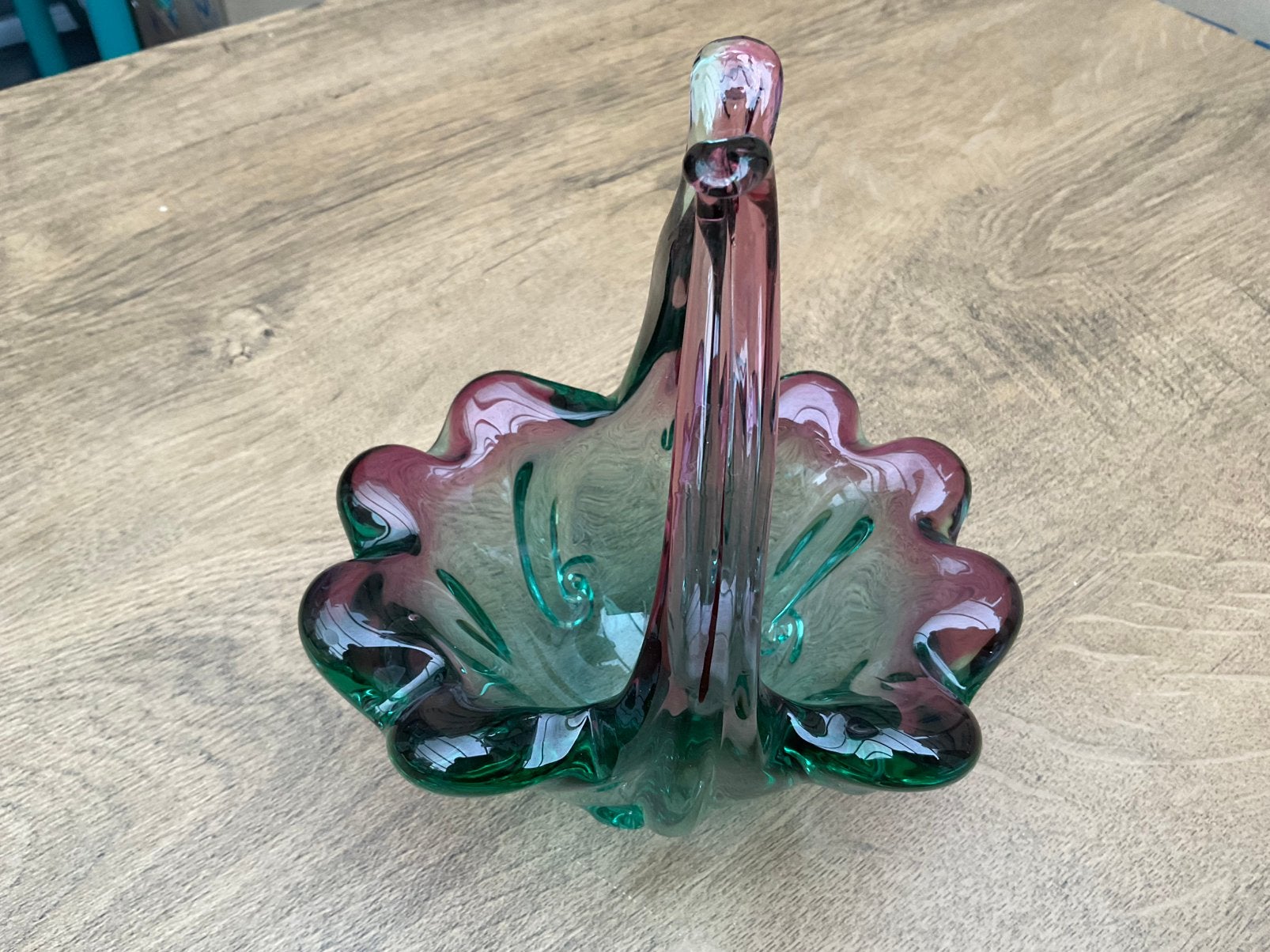 Nieuw groen paars Murano glazen bonbonniere schaaltje, Antiek en Kunst, Antiek | Glas en Kristal, Ophalen