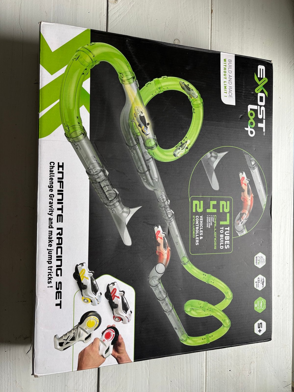Exost Loop Infinite Racing Set - Racebaan met 2 auto's, Overige merken, Racebaan, Ophalen of Verzenden, Zo goed als nieuw