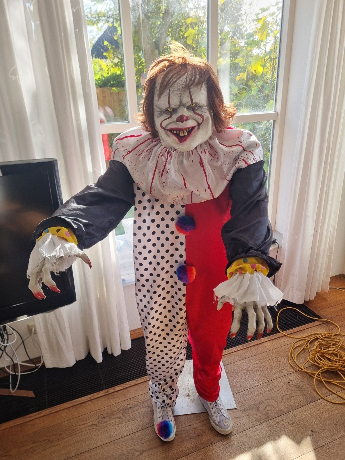 Pennywise IT Kostuum - Halloween Horror Clown Pak, Ophalen of Verzenden, Gebruikt, Pak of Jurk