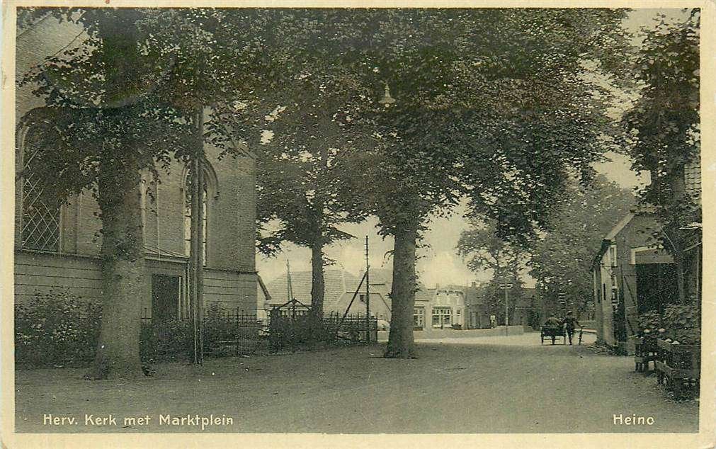 304-252-001 Heino Nerv. Kerk met Marktplein, Verzenden, Voor 1920, Overijssel