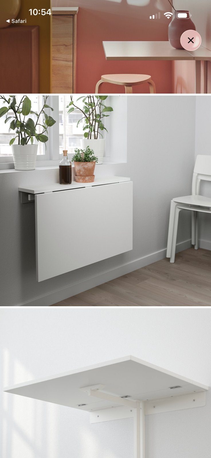 Norberg klaptafel wandmontage, Ophalen, Minder dan 55 cm, Zo goed als nieuw, 60 cm of meer