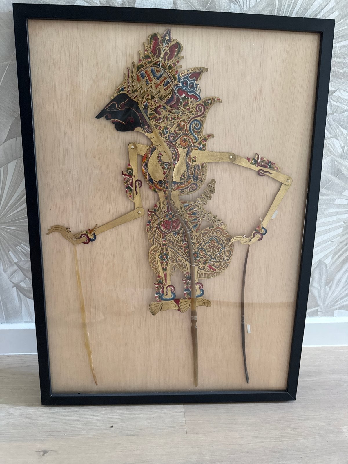 Ingelijste Wayang Kulit pop - Javaans schimmenspel, Ophalen of Verzenden