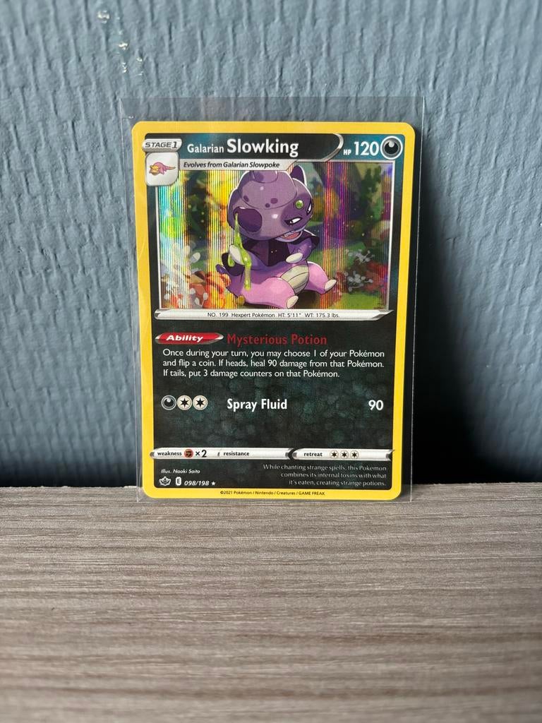 Galarian Slowking Pokémon Kaart - Zo goed als nieuw, Ophalen of Verzenden, Zo goed als nieuw, Losse kaart, Foil