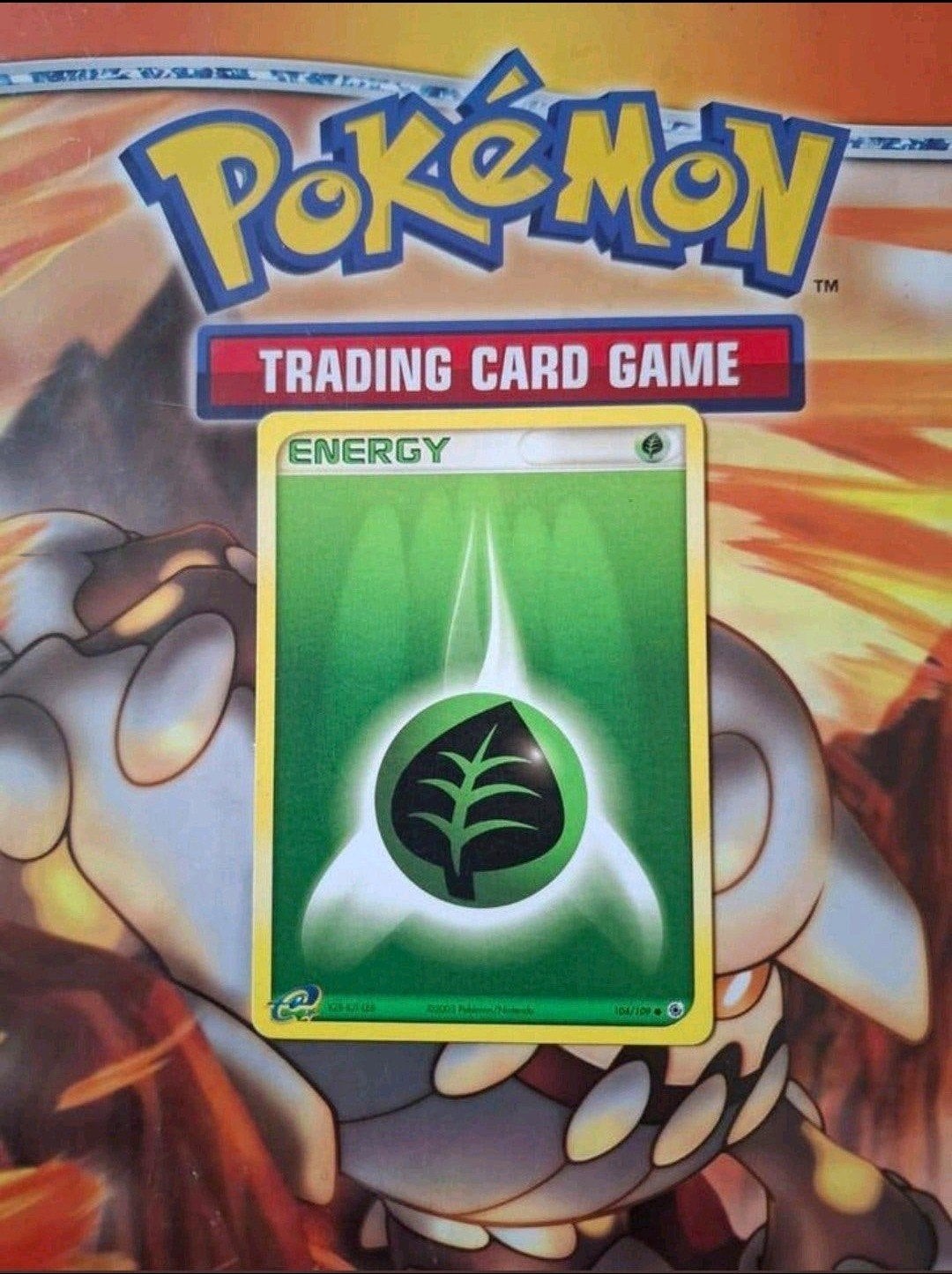 Grass energy 104/109 Ex Ruby&Sapphire set pokemon kaart, Ophalen of Verzenden, Gebruikt, Losse kaart