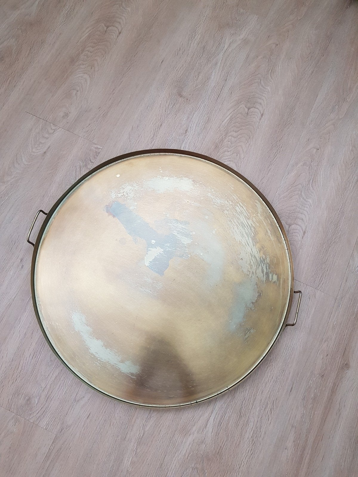 Groot goudkleurig dienblad, Huis en Inrichting, Ophalen, Rond, Zo goed als nieuw, Dienblad