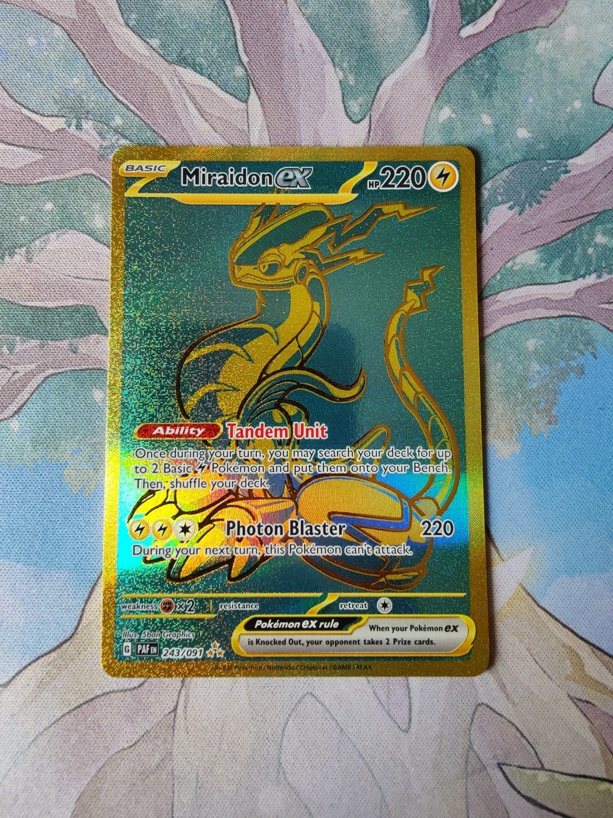 Pokemon paldean fates miraidon ex 243/091, Ophalen of Verzenden, Nieuw, Losse kaart, Foil